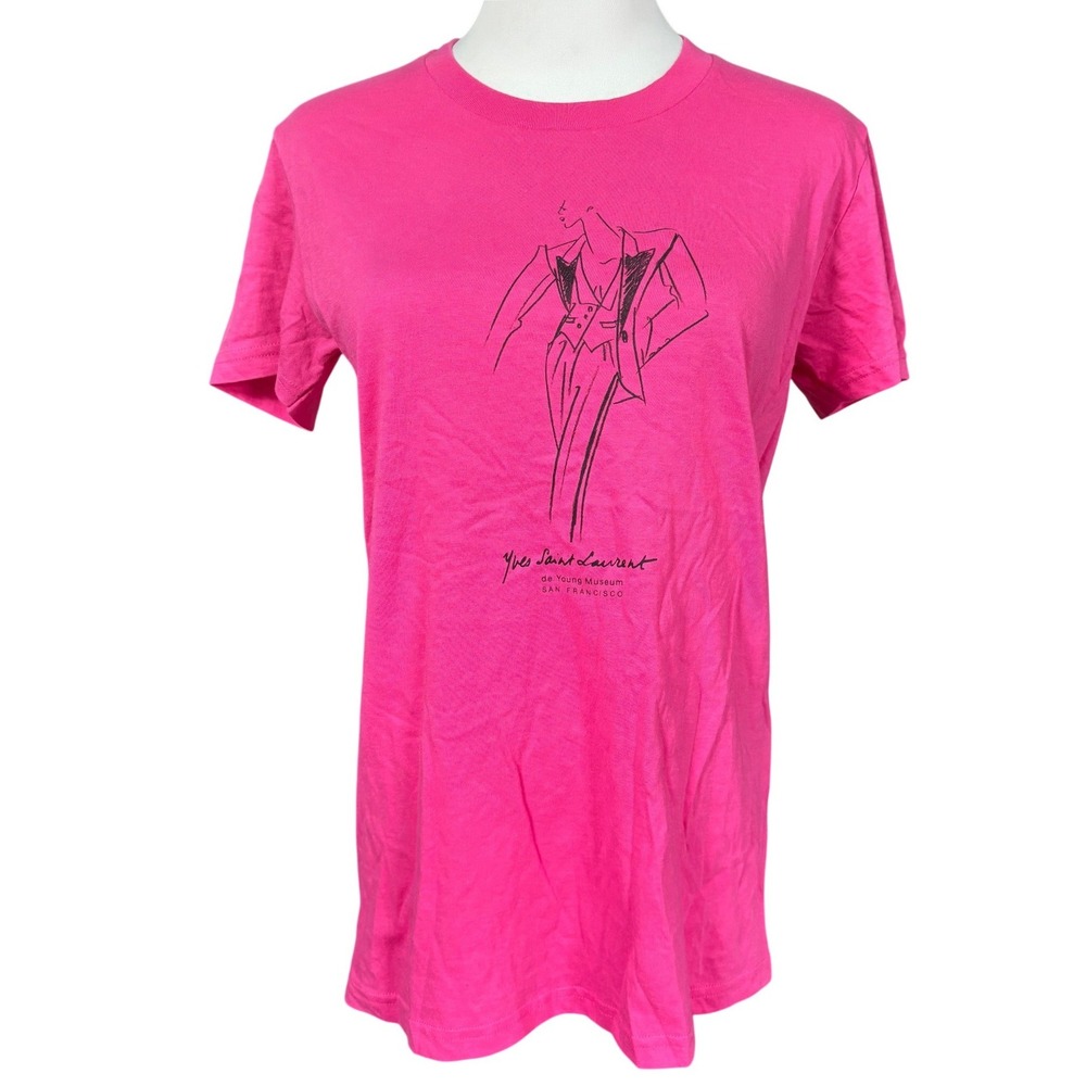 NWT Yves Saint Laurent De Young Museum T Shirt Size L Hot Pink Designer Arts